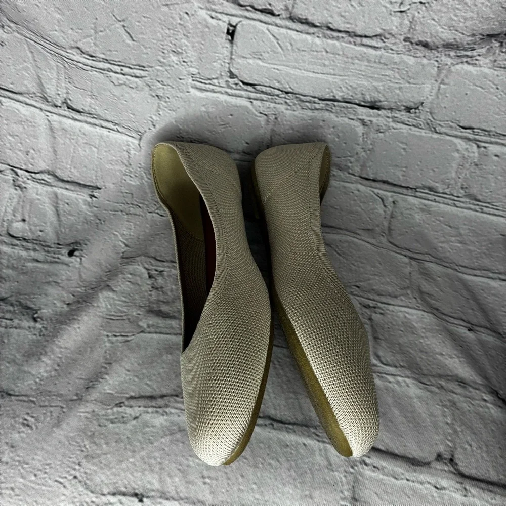 MixIt Women’s Fabric Knit Neutral Beige Round Toe Ballet Flat Slip On Shoes Sz 8